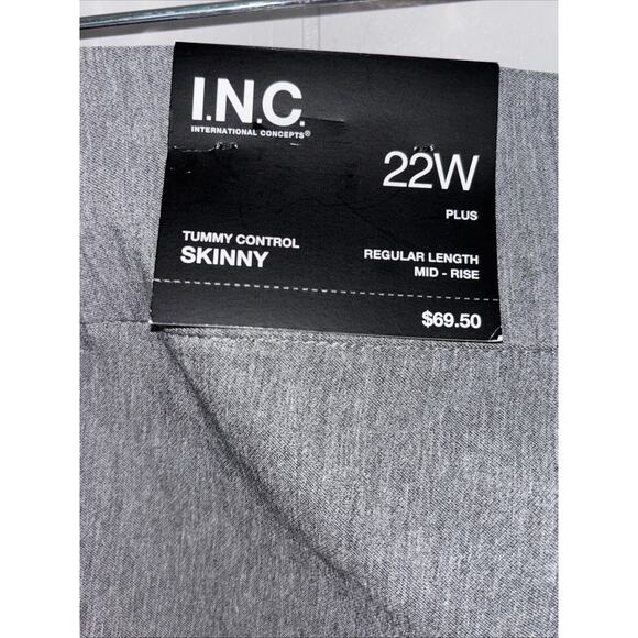 INC Womens Sz22 Skinny Leg Crop Mid Rise Tummy Control Pull On Dress Pants NWT - Picture 3 of 13